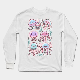 Cotton Candy Jellyfishes #5 Long Sleeve T-Shirt